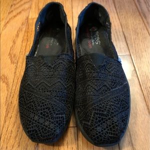 Bobs Skechers Black Lace Shoes | Size 9